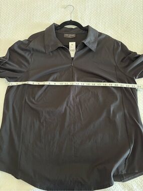 Lane Bryant Women's Black Long-Sleeve 1/4 Zip Shirt